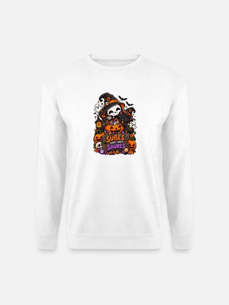Süßes oder Saures Halloween Katze - Unisex Pullover - Weiß