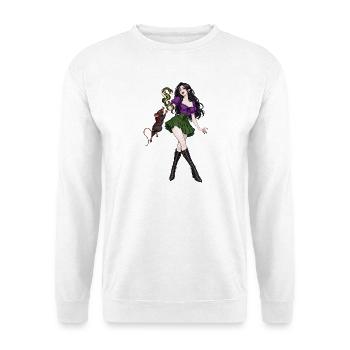 Vampir und Schlange - Unisex Pullover - Weiß - Vorne - Alina (178cm) & Michal (187cm)