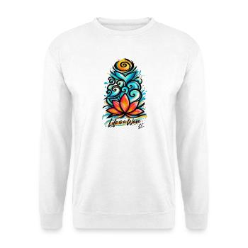 Lotuswelle - Unisex Pullover - Weiß - Vorne - Alina (178cm) & Michal (187cm)