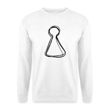 Spielfigur handgezeichnet - Unisex Pullover - Weiß - Vorne - Alina (178cm) & Michal (187cm)