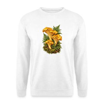 Pfifferlinge mit Farn - Unisex Pullover - Weiß - Vorne - Alina (178cm) & Michal (187cm)