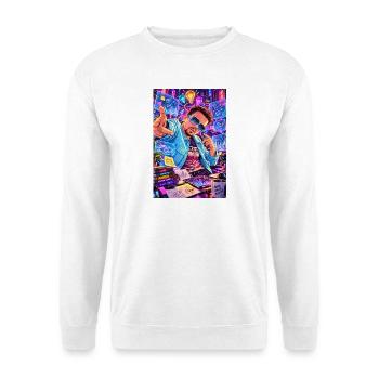 1000202901 - Unisex Pullover - Weiß - Vorne - Alina (178cm) & Michal (187cm)
