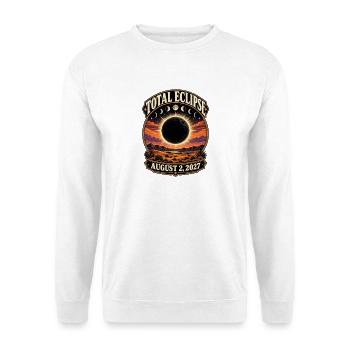 Totale Sonnenfinsternis 2. August 2027 Retro-Stil - Unisex Pullover - Weiß - Vorne - Alina (178cm) & Michal (187cm)