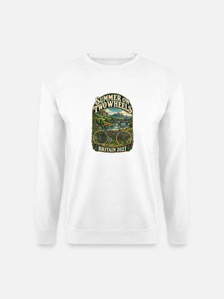 Großbritannien 2027 Sommer zweirädriges Retro-Fahrrad - Unisex Pullover - Weiß