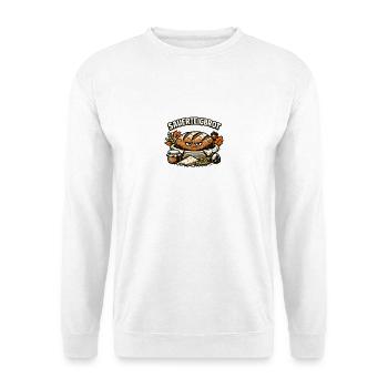 Sauerteigbrot Grummelkarikatur - Unisex Pullover - Weiß - Vorne - Alina (178cm) & Michal (187cm)