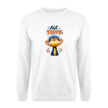 Affe mit Blumen Not Today - Unisex Pullover - Weiß - Vorne - Alina (178cm) & Michal (187cm)
