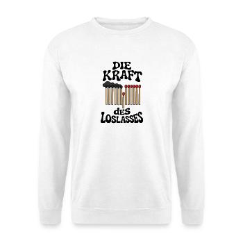 Die Kraft des Loslassens – Motivation & Mut - Unisex Pullover - Weiß - Vorne - Alina (178cm) & Michal (187cm)