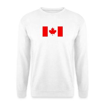 Stilisierte rote kanadische Flagge - Unisex Pullover - Weiß - Vorne - Alina (178cm) & Michal (187cm)