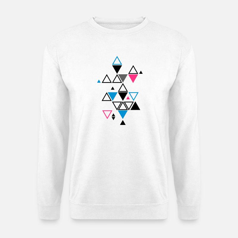 graphic pattern of triangles - Unisex Sweatshirt - white