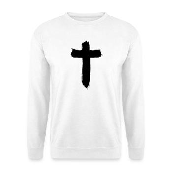 Kreuz Design im Graffiti-Style - Unisex Pullover - Weiß - Vorne