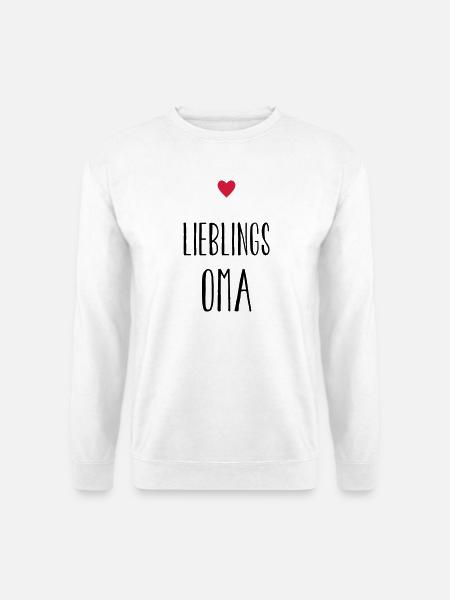 Oma Lieblingsoma Herz Geschenk - Unisex Pullover - Weiß