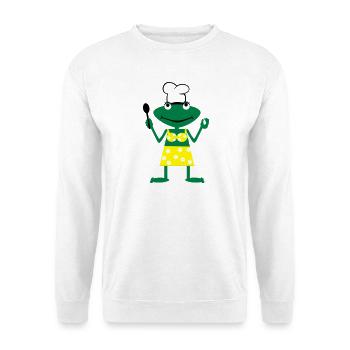 Cook frog - Unisex Pullover - Weiß - Vorne - Alina (178cm) & Michal (187cm)