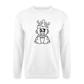 couronne de bébé grossesse - Sweat-shirt Unisexe - blanc - Devant