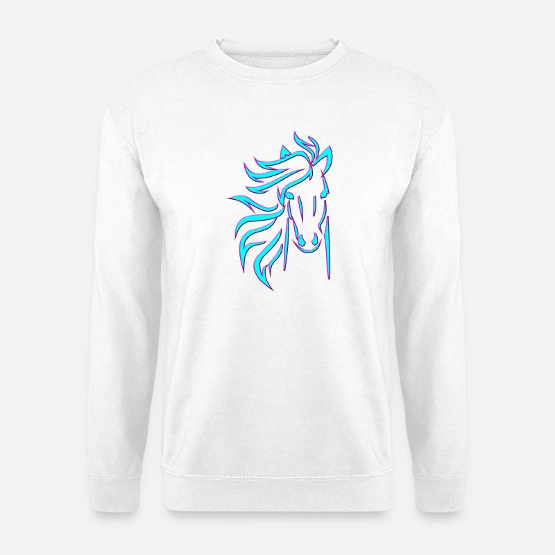 Cheval bleu - Sweat-shirt Unisexe - blanc