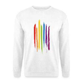 Farbige Pinselstriche - Unisex Pullover - Weiß - Vorne