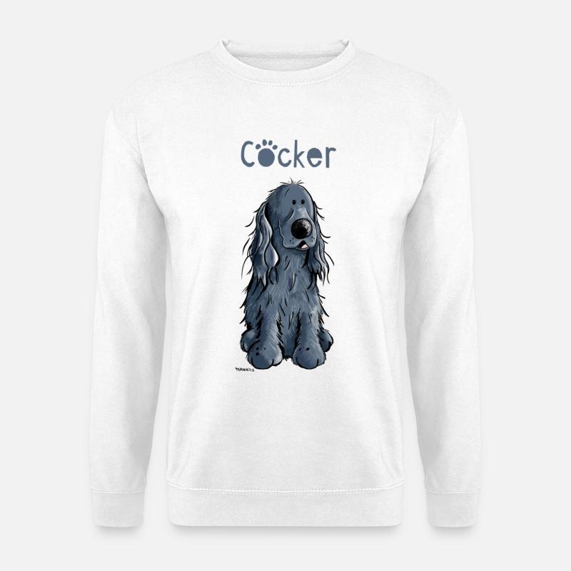 Funny Black Cocker Spaniel - Unisex Sweatshirt - white