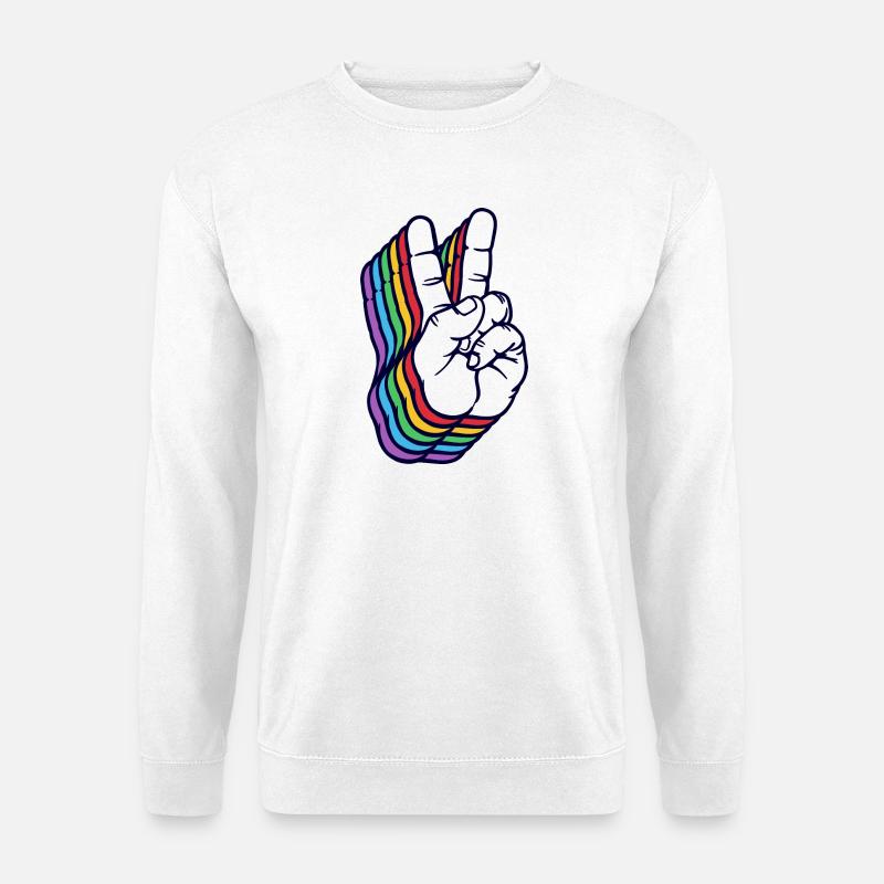 Friedensbewegung Frieden Friedenszeichen Liebe - Unisex Pullover - Weiß