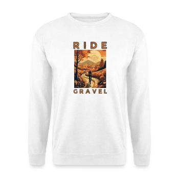 Roulez Gravel Style rétro, sur un vélo de gravier - Sweat-shirt Unisexe - blanc - Devant