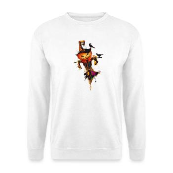 Halloween scarecrow pumpkin face in autumn - Unisex Sweatshirt - white - Front