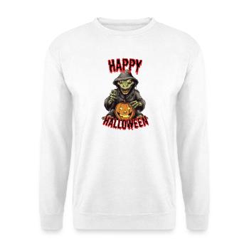 Sorcière d’Halloween effrayante avec citrouille - Sweat-shirt Unisexe - blanc - Devant