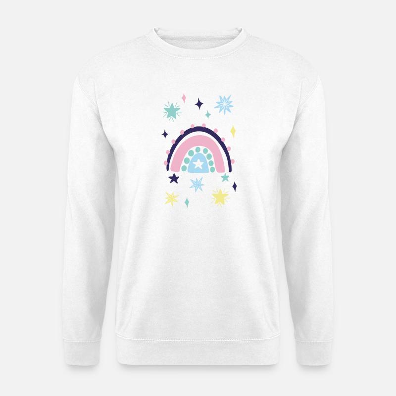 Pastellstern Regenbogen - Unisex Pullover - Weiß