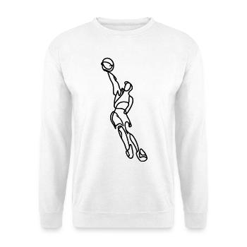 Basketballspieler Skizze - Unisex Pullover - Weiß - Vorne