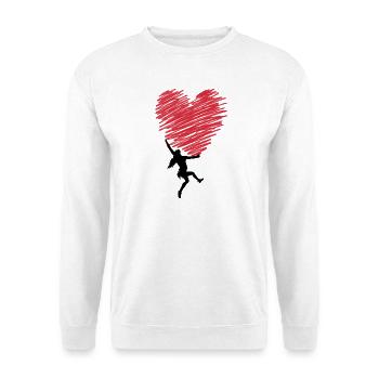 Red heart scribble in vintage look - Unisex Sweatshirt - white - Front