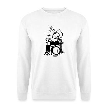 Stickmen-Trommler - Unisex Pullover - Weiß - Vorne