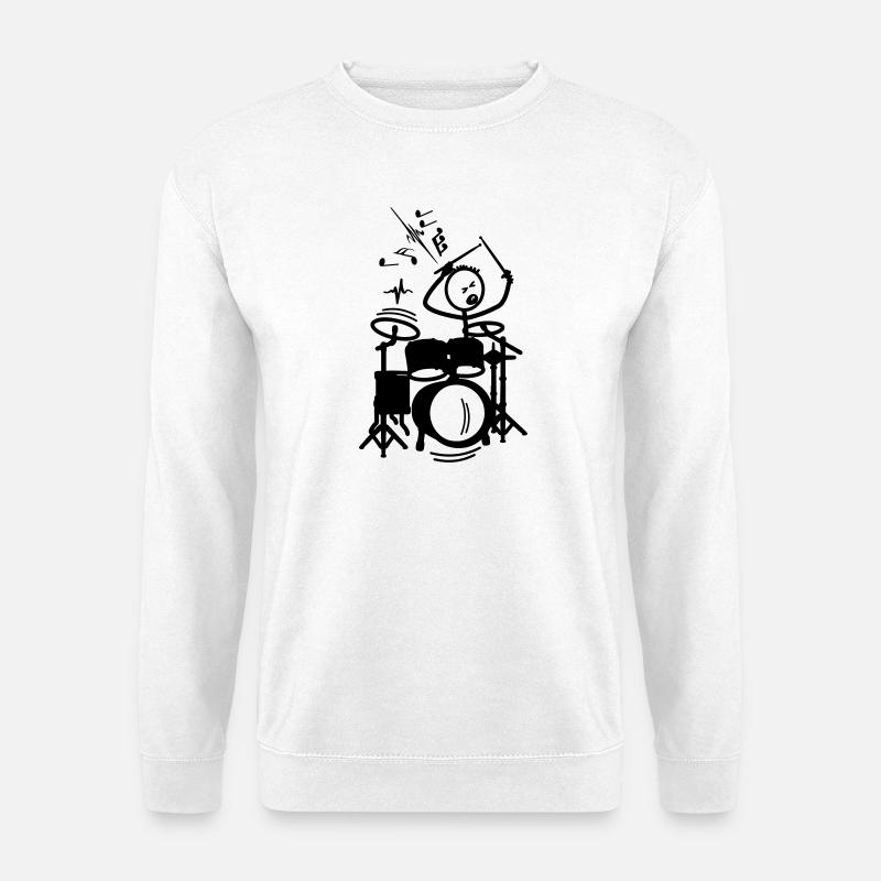 Stickmen drummer - Unisex Sweatshirt - white