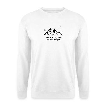 La liberté à la montagne - Sweat-shirt Unisexe - blanc - Devant