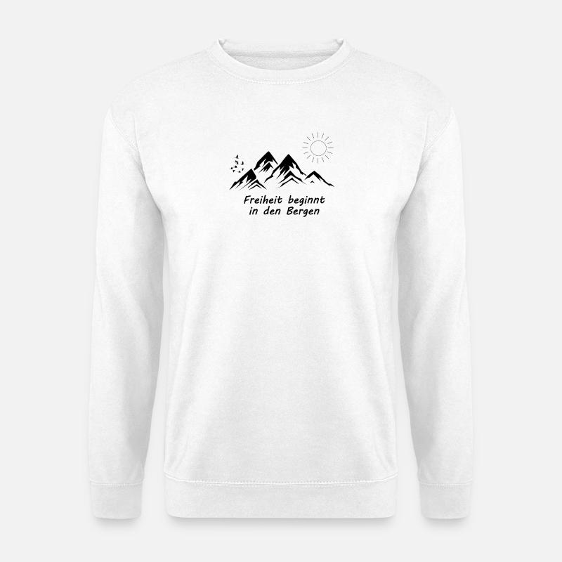 Freiheit in den Bergen - Unisex Pullover - Weiß