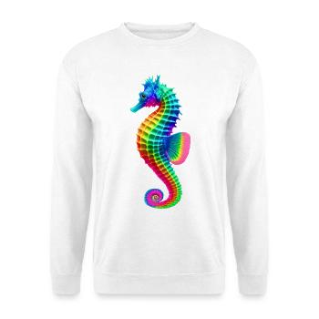 Seepferdchen (01) - Unisex Pullover - Weiß - Vorne - Alina (178cm) & Michal (187cm)