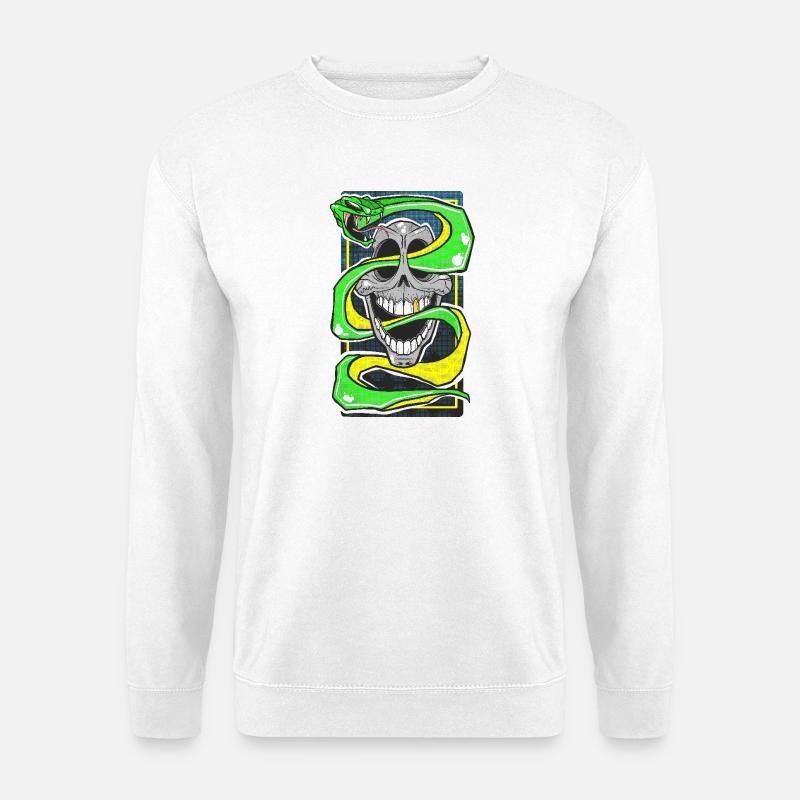 Skull & Snake Neon Edition - Unisex Pullover - Weiß