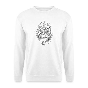 Snake with peonies to color yourself - Unisex Sweatshirt - white - Front