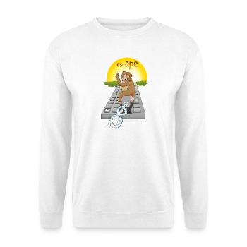 Humorous monkey design with keyboard - Unisex Sweatshirt - white - Front