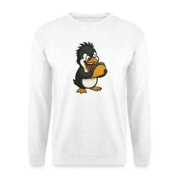 Cool Pingouin Taco Mexique Restauration rapide Humain - Sweat-shirt Unisexe - blanc - Devant