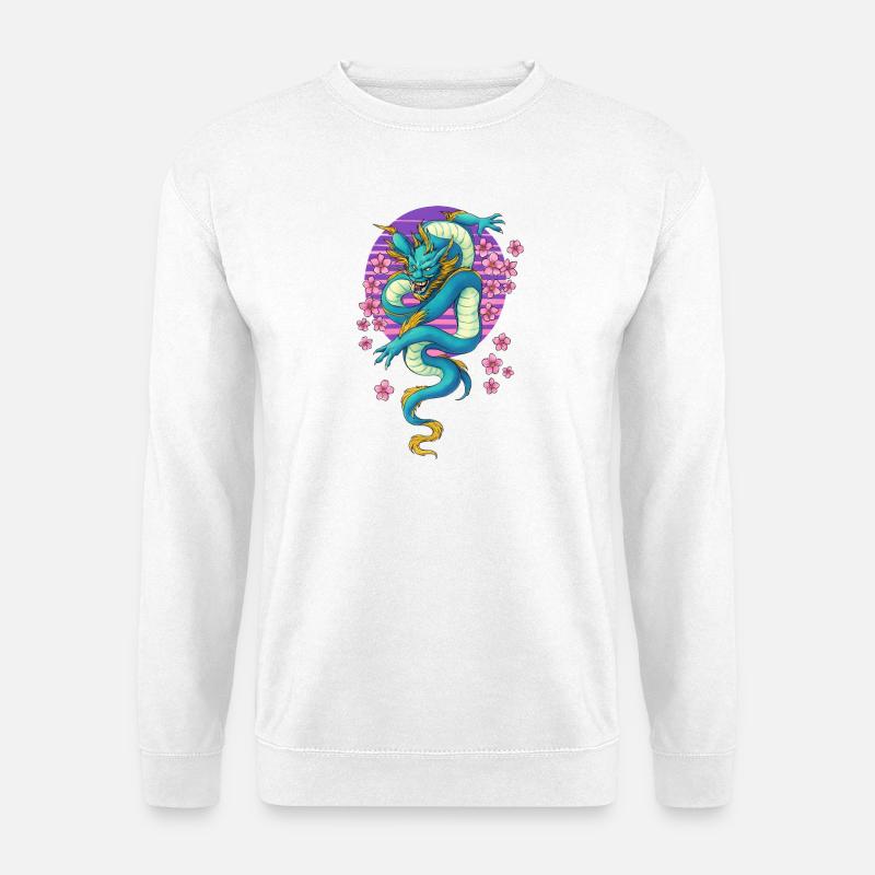 Drache Japanisch Sakura - Unisex Pullover - Weiß