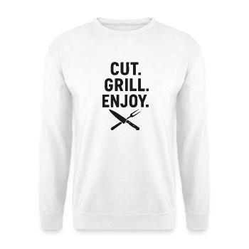 Le design de l’amour du gril et de la nourriture - Sweat-shirt Unisexe - blanc - Devant