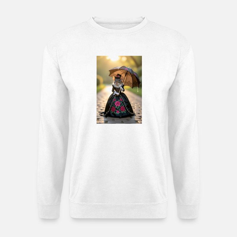 Elegante Maus im viktorianischen Kleid - Unisex Pullover - Weiß