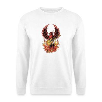Feuriger Adler Gitarre Rock Design - Unisex Pullover - Weiß - Vorne