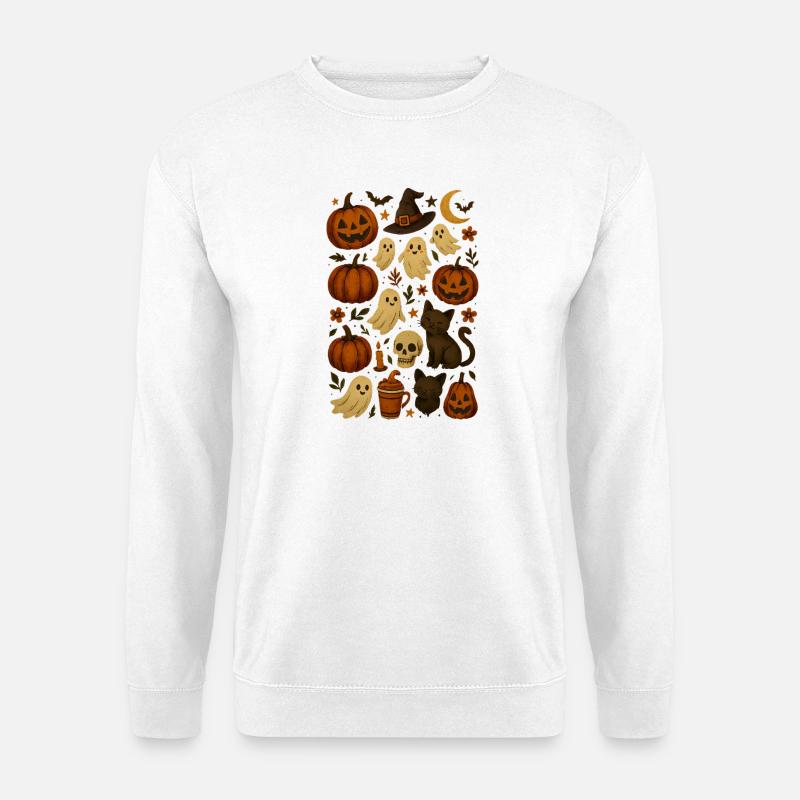Halloween Süßigkeiten & Spuk Motive - Unisex Pullover - Weiß