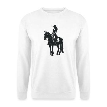 Pferd und Pferd - Cooles Silhouetten-Logo - Unisex Pullover - Weiß - Vorne