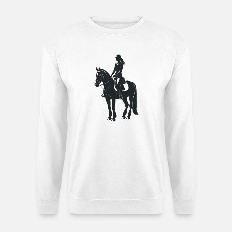 Pferd und Pferd - Cooles Silhouetten-Logo - Unisex Pullover - Weiß
