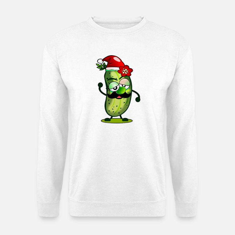 LUSTIGE GURKEN WEIHNACHTSMANN - Unisex Pullover - Weiß