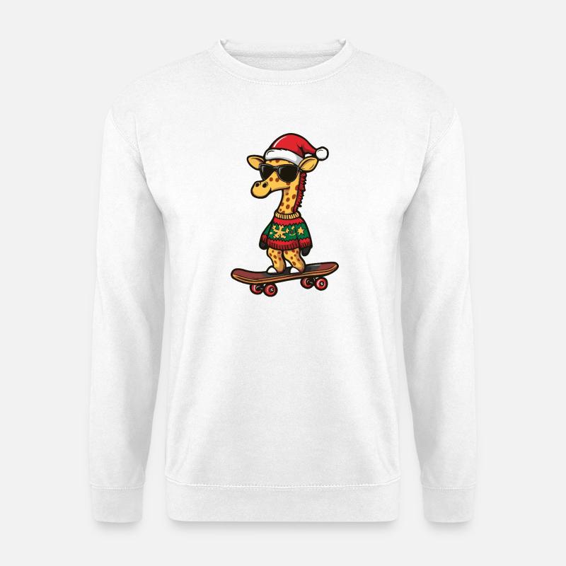 Giraffe Weihnachten Lustig - Unisex Pullover - Weiß