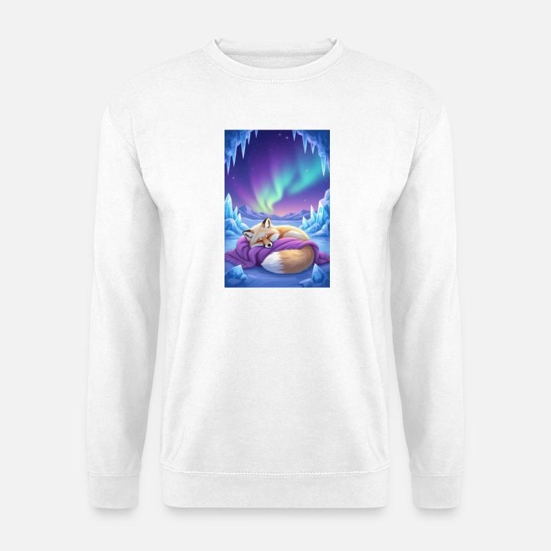 Nordlicht Fuchs im Eisreich - Unisex Pullover - Weiß