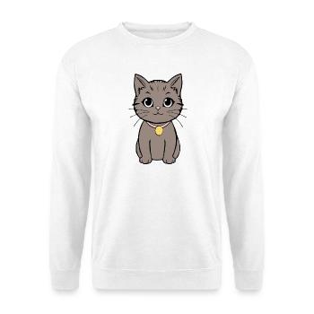 Katze Kätzchen Katzenshirt Geschenk - Unisex Pullover - Weiß - Vorne