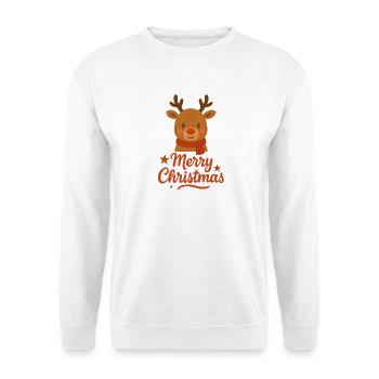 Hirsch Rudolph Frohe Weihnachten süß - Unisex Pullover - Weiß - Vorne