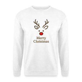 Tête de renne Joyeux Noël - Sweat-shirt Unisexe - blanc - Devant