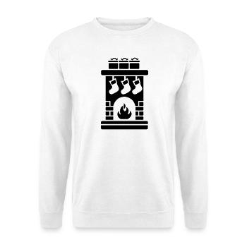Chaussette de Noël avec cheminée - Sweat-shirt Unisexe - blanc - Devant